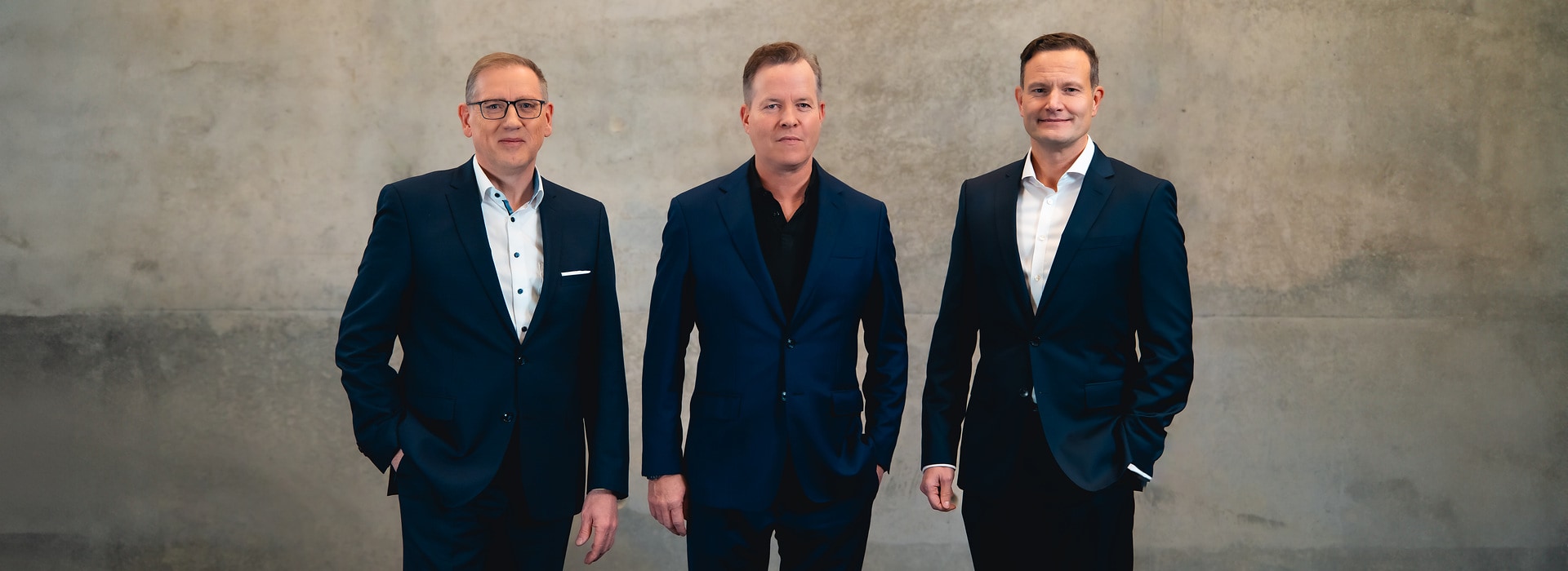 Georg Weber (l.), Global CTO der Wilo Group, Oliver Hermes (m.), President & Global CEO der Wilo Group, Dr. Patrick Niehr (r.), Global CFO der Wilo Group 